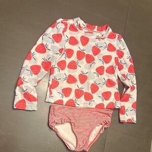 Strawberry Print Kids Carters Swim Set